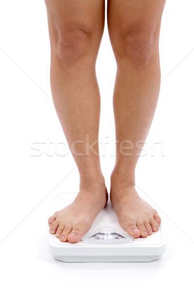 Skali obniżyć nogi stóp waga łazienkowa Zdjęcia stock © sframe