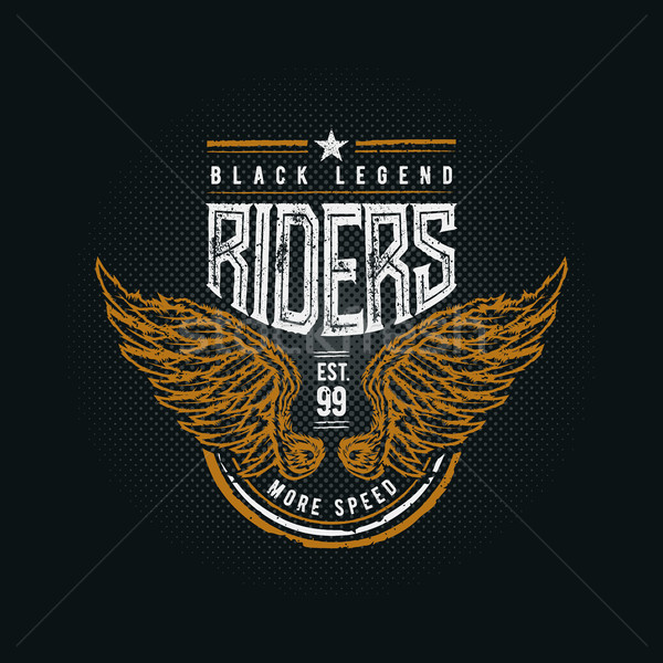 Black Legend Riders typographic design Stock photo © sgursozlu