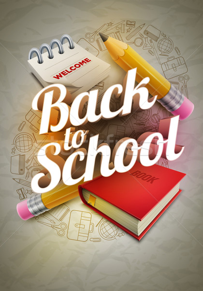 Welcome Back To School Poster Design Stock photo © sgursozlu