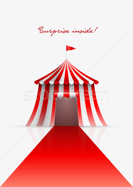 Foto stock: Circo · tenda · tapete · vermelho · projeto · bandeira · vermelho