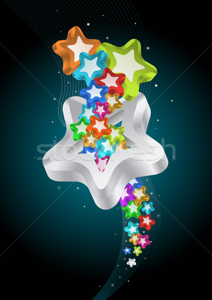 Estrelas colorido céu papel abstrato projeto Foto stock © sgursozlu