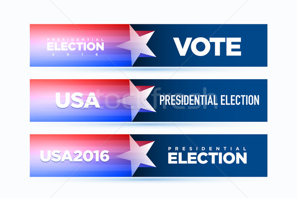 ストックフォト: アメリカン · バナー · ベクトル · 大統領の · 選挙 · 2016