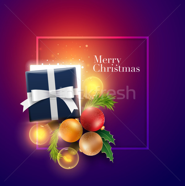 Stockfoto: Christmas · decoratie · objecten · geschenkdoos · magisch · lichten