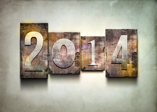 Year 2014 letterpress. Stock photo © sgursozlu