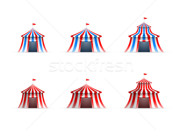 Circus tent collectie ontwerp achtergrond Blauw Stockfoto © sgursozlu