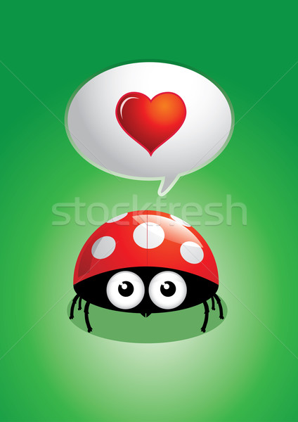 Coccinelle amoureux animaux ballon cartoon insecte Photo stock © sgursozlu