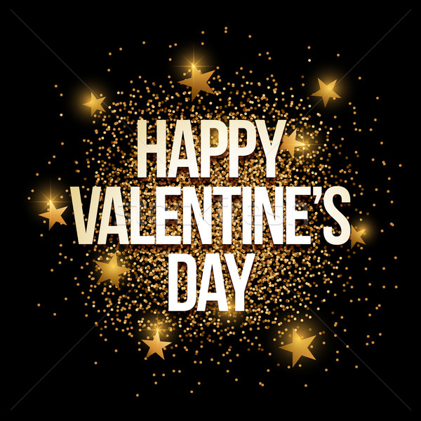 Valentine's Day golden glitter background banner. Stock photo © sgursozlu