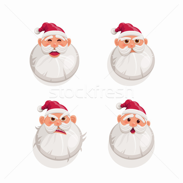 Cartoon Дед Мороз портрет мимике набор лице Сток-фото © sgursozlu