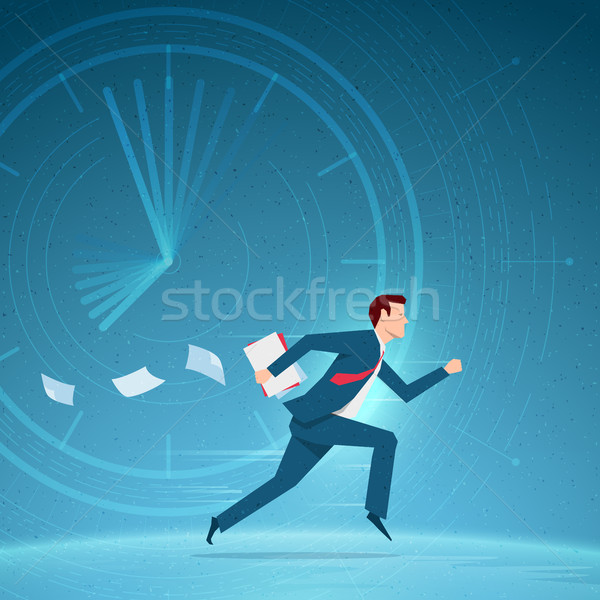 [[stock_photo]]: Affaires · courir · dépêchez · papiers · affaires · illustration