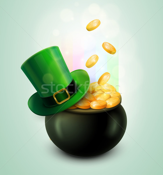 Pot Of Gold and Green Hat Stock photo © sgursozlu