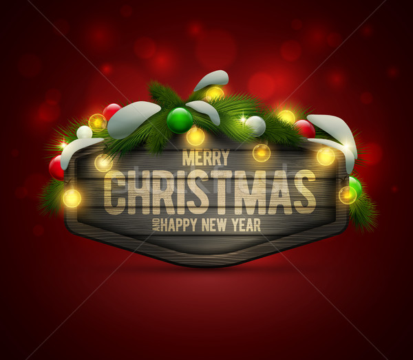 [[stock_photo]]: Noël · signe · bord · vecteur · réaliste · illustration