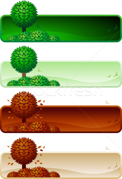 Сток-фото: дерево · баннер · набор · весны · природы · свет