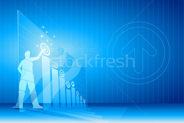 Wonder touch zakenman aanraken grafiek business Stockfoto © sgursozlu