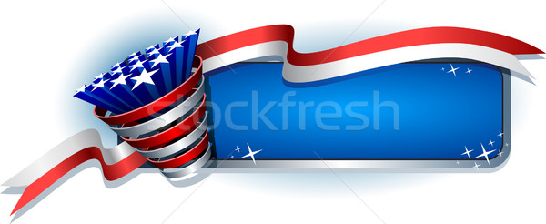 Stockfoto: Sterren · bos · amerikaanse · banner · abstract · vlag