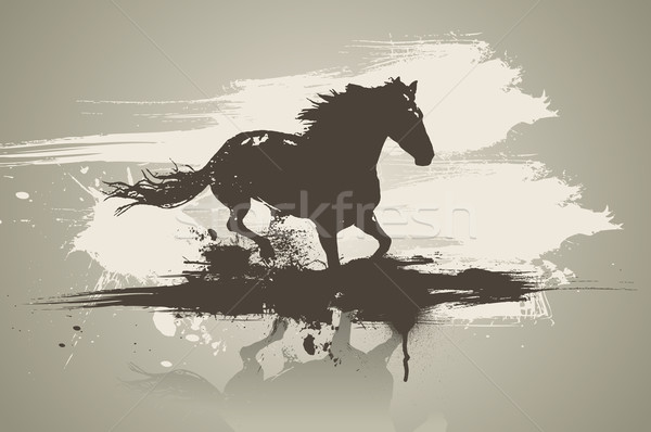 芸術的 馬 実例 抽象的な 塗料 背景 ストックフォト © sgursozlu