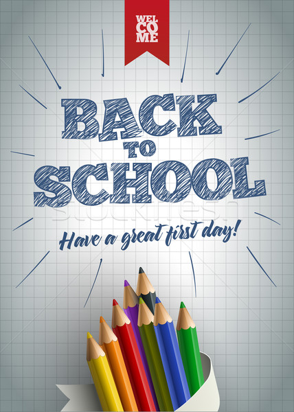 Welcome Back to School Poster Stock photo © sgursozlu