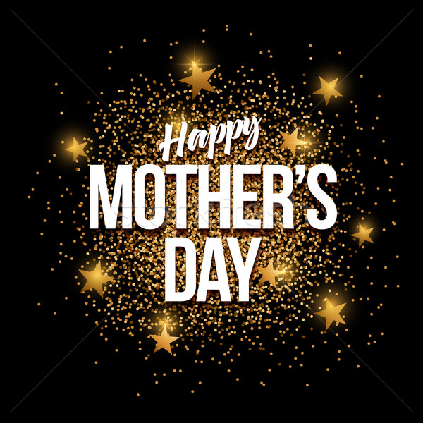 Happy Mother's Day golden glitter background banner. Stock photo © sgursozlu