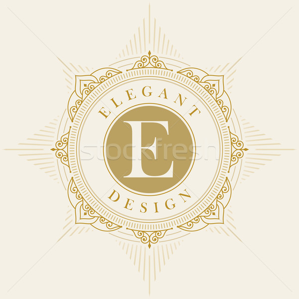 Elegant vector emblema sablon lux cadru Imagine de stoc © sgursozlu