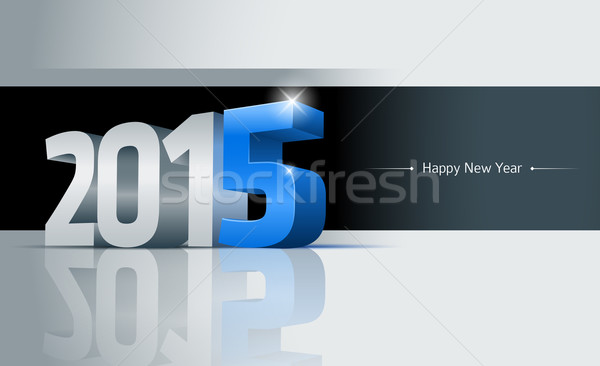 2015 feliz año nuevo tarjeta 3D tarjeta de felicitación elementos Foto stock © sgursozlu