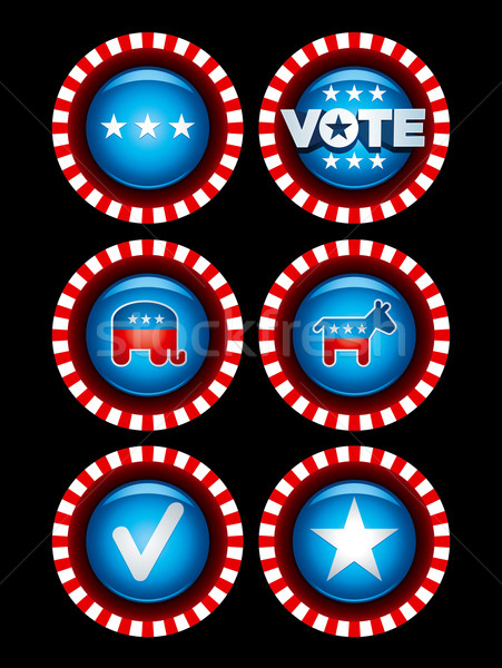 élection badges vecteur symbole Photo stock © sgursozlu