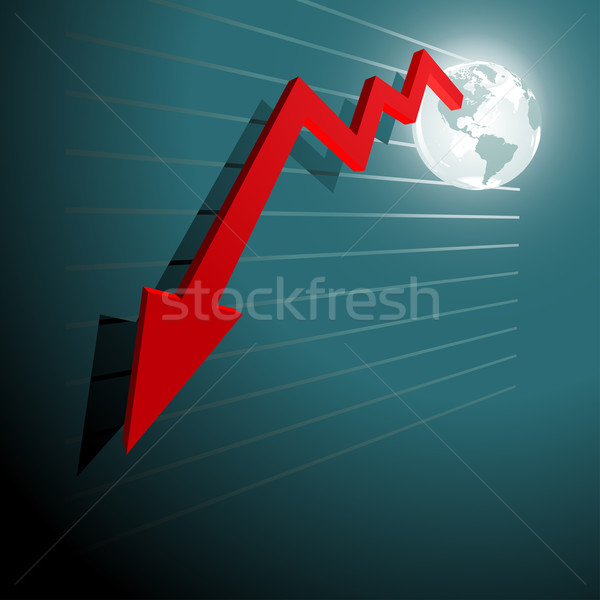 Stock photo: Moving down chart