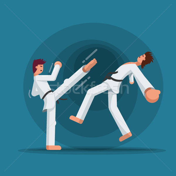 Dövüş sanatları eğitim iki kavga adam Stok fotoğraf © sgursozlu