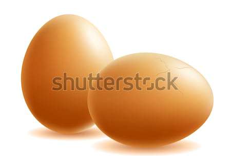 Foto stock: Dois · ovos · isolado · branco · comida · ovo