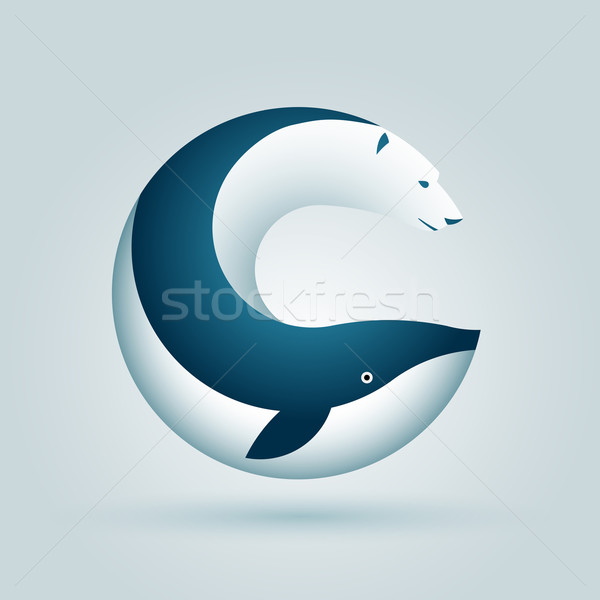 Арктика животного круга вектора символ дизайна Сток-фото © sgursozlu