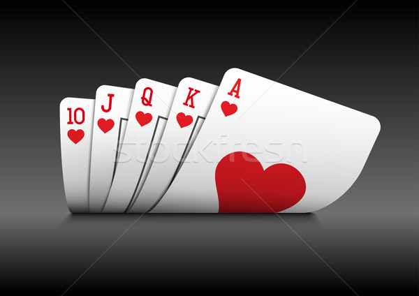 Royal Flush poker cards on black Stock photo © sgursozlu