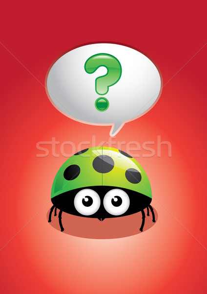 Lieveheersbeestje vragen vraag dier ballon cartoon Stockfoto © sgursozlu