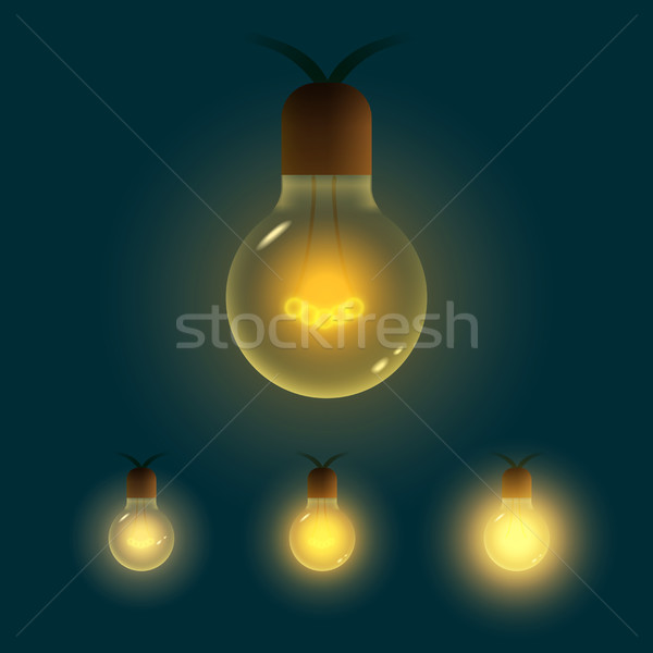 Vector illustration of old lightbulb collection. Stock photo © sgursozlu