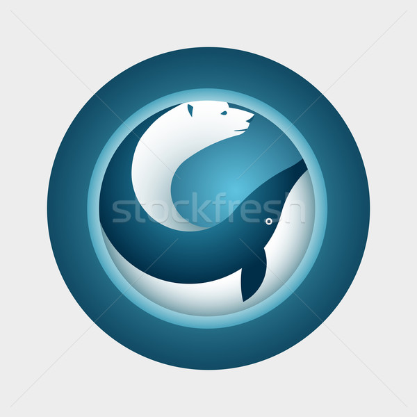 Sarkköri szimbólum terv vektor jegesmedve bálna Stock fotó © sgursozlu