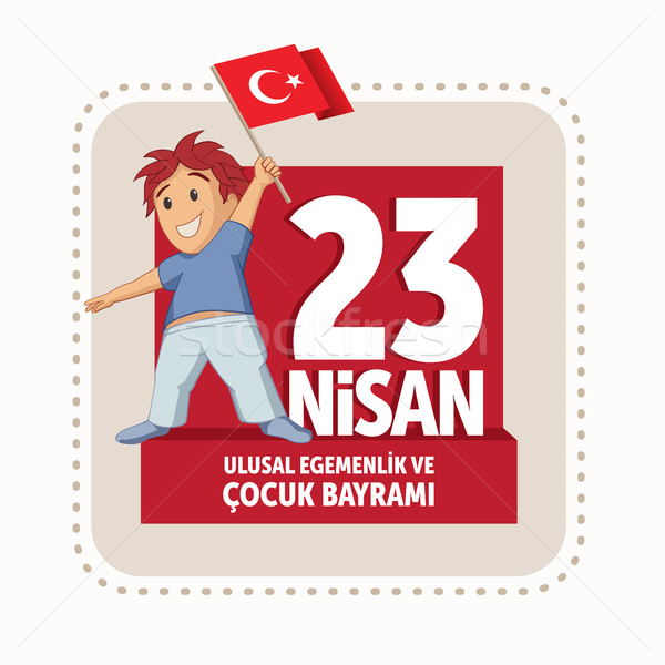 Vector illustration of the 23 Nisan Cocuk Bayrami Stock photo © sgursozlu