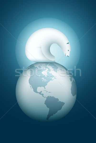 Polar Bear on the World Sphere Stock photo © sgursozlu