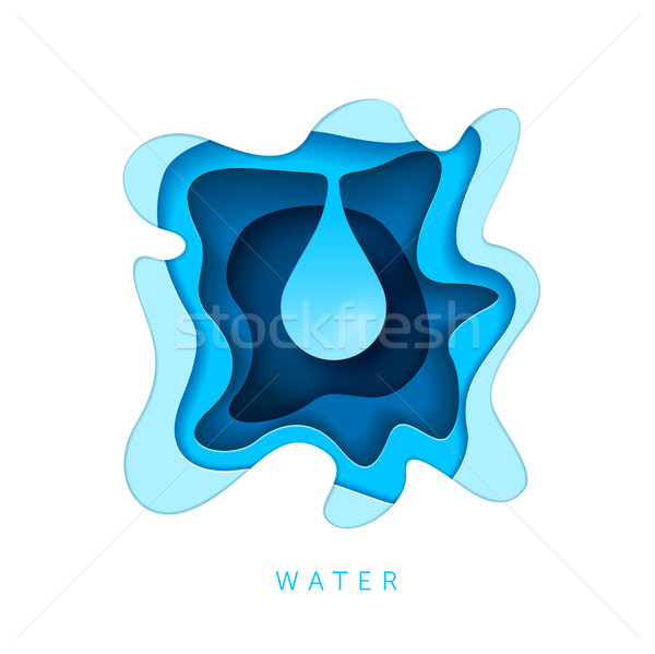 Paper art style water drop Stock photo © sgursozlu