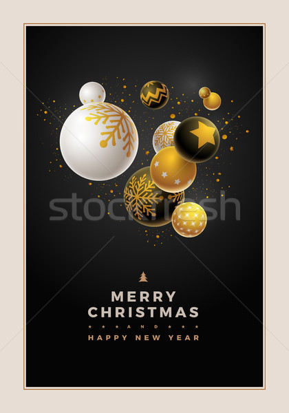 Stockfoto: Vrolijk · christmas · ontwerpsjabloon · abstract · nieuwjaar · wenskaart