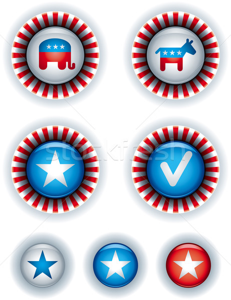 Politico badge campagna pulsanti Foto d'archivio © sgursozlu