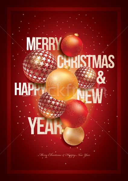 Christmas and New Year Poster Design Stock photo © sgursozlu