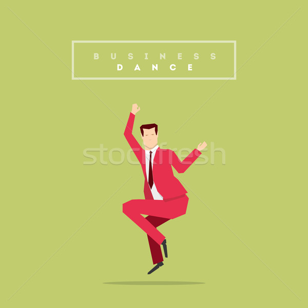 Stock fotó: Piros · öltöny · üzletember · póz · üzlet · férfi