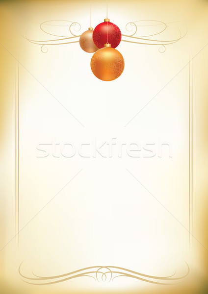 Weihnachten Briefkopf Kugeln Altpapier glücklich Design Stock foto © sgursozlu