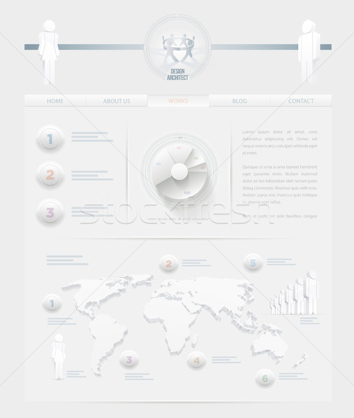 Beyaz web sitesi şablon vektör tasarım şablonu Stok fotoğraf © sgursozlu