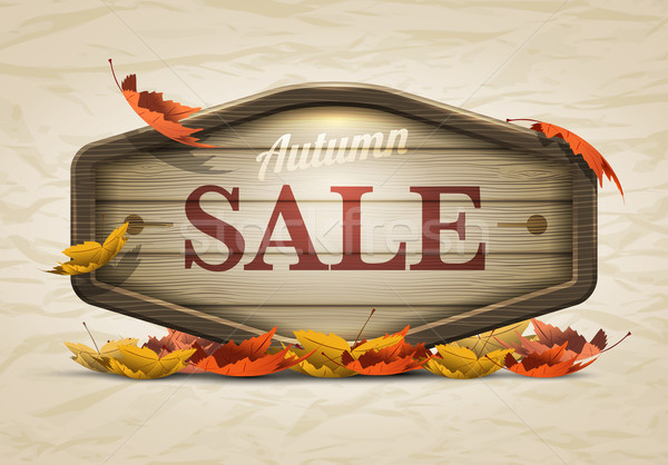 Wooden autumn sale signboard Stock photo © sgursozlu