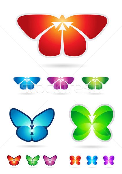 butterfly arrows symbol set. Stock photo © sgursozlu