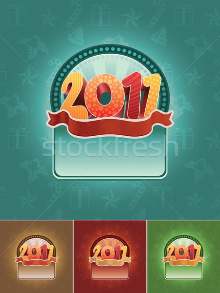 2011 afiş ayarlamak Noel vektör tüm Stok fotoğraf © sgursozlu