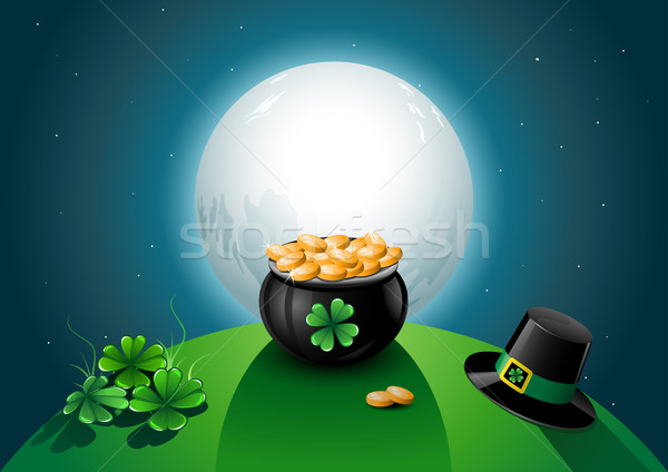 St Patrick's Day geld kunst ruimte star klaver Stockfoto © sgursozlu