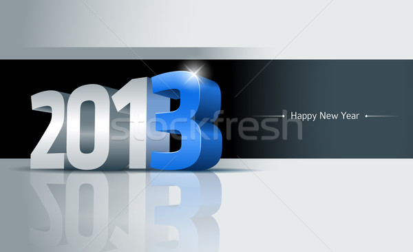 2013 glückliches neues Jahr Karte 3D Grußkarte alle Stock foto © sgursozlu