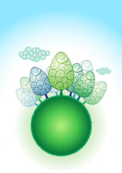 Copaci verde glob zi element Imagine de stoc © sgursozlu