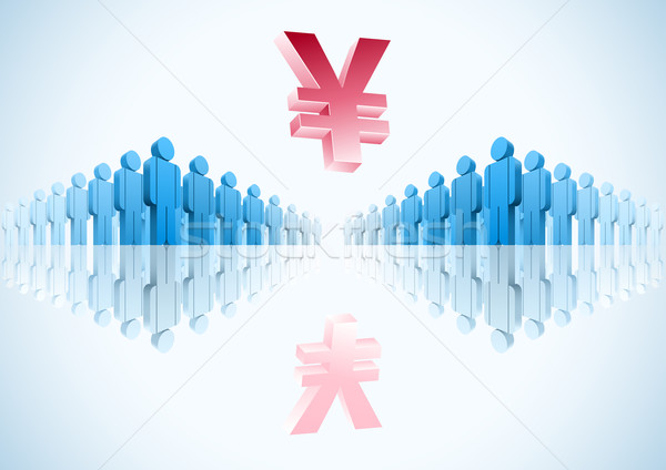 Yen 3D vecteur groupe de gens illustration affaires [[stock_photo]] © sgursozlu