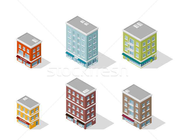 set of apartment buildings Stock photo © shai_halud