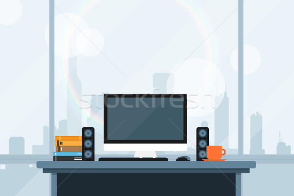 современных workspace стиль иллюстрация служба большой Сток-фото © shai_halud